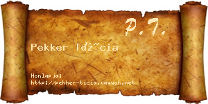 Pekker Tícia névjegykártya